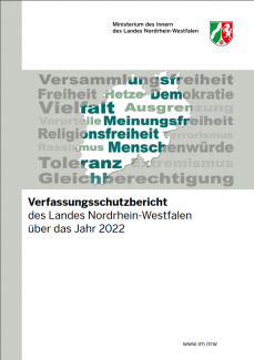 Cover des   	Verfassungsschutzbericht des Landes Nordrhein-Westfalen über das Jahr 2022