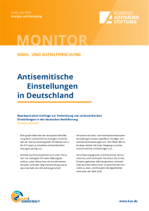 Studie der Konrad-Adenauer Stiftung "Antisemitische Einstellungen in Deutschland"