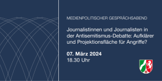 Plakat Medienpolitischer Diskussionsabend LV Berlin